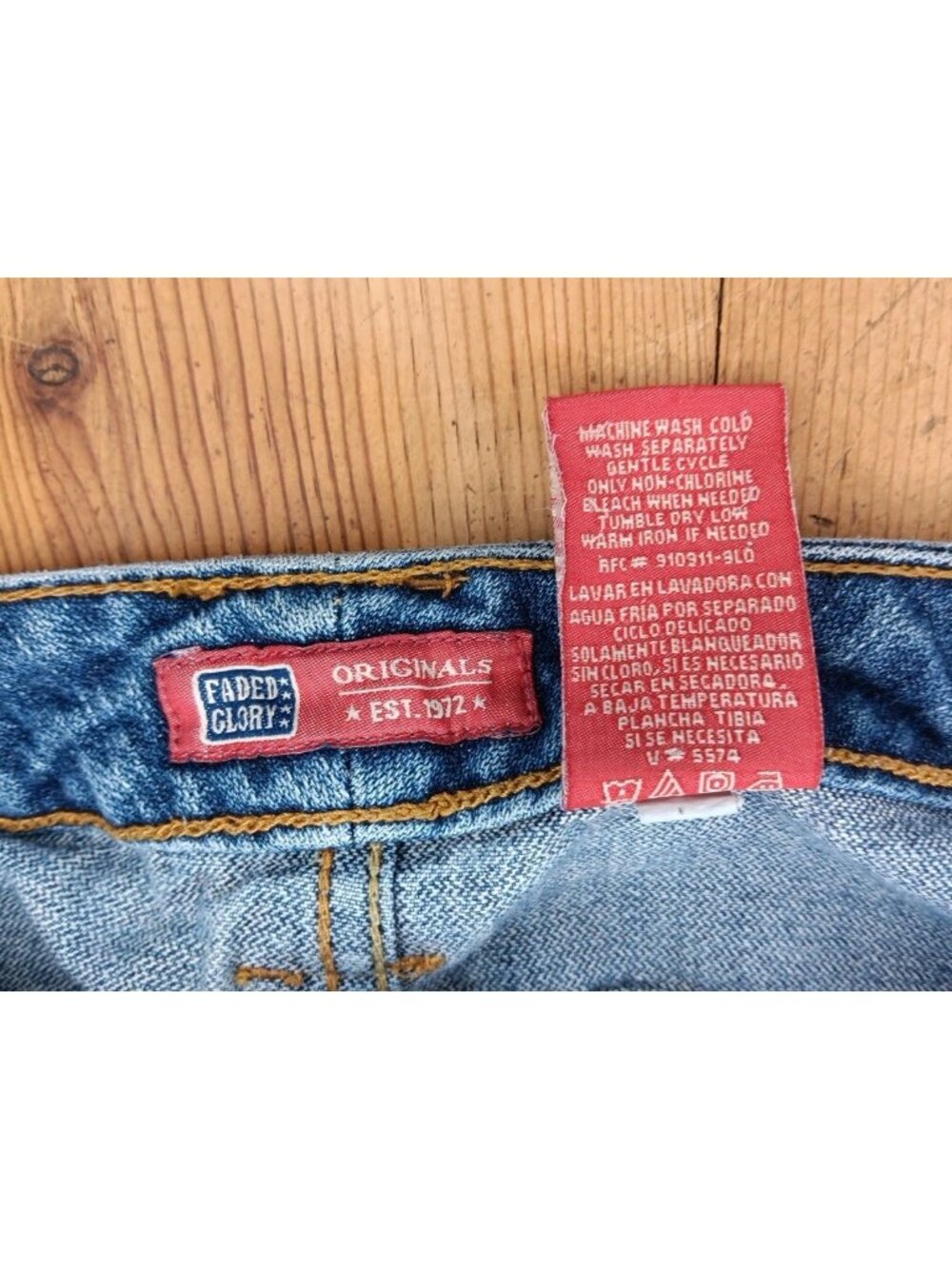 Vtg Faded Glory Utility Capri Jeans Womens 8 Medium Wash Denim Pockets Cotton - Picture 7 of 7